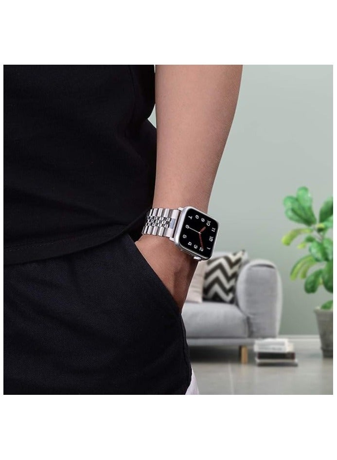 ELTRAZONE Compatible with Apple Watch Band Series 5 44mm 42mm, Stainless Steel iWatch Band with Butterfly Folding Clasp for iWatch Band Series 5/4/3/2/1 - Image 5