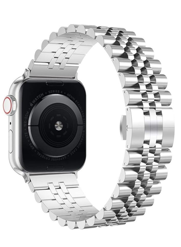 ELTRAZONE Compatible with Apple Watch Band Series 5 44mm 42mm, Stainless Steel iWatch Band with Butterfly Folding Clasp for iWatch Band Series 5/4/3/2/1 - Image 2