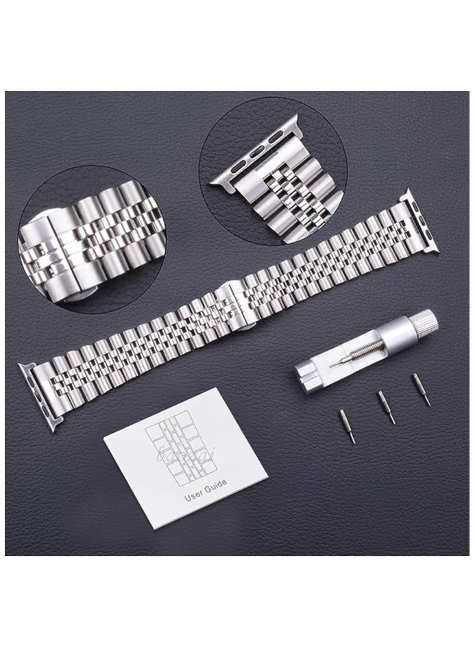 ELTRAZONE Compatible with Apple Watch Band Series 5 44mm 42mm, Stainless Steel iWatch Band with Butterfly Folding Clasp for iWatch Band Series 5/4/3/2/1 - Image 4