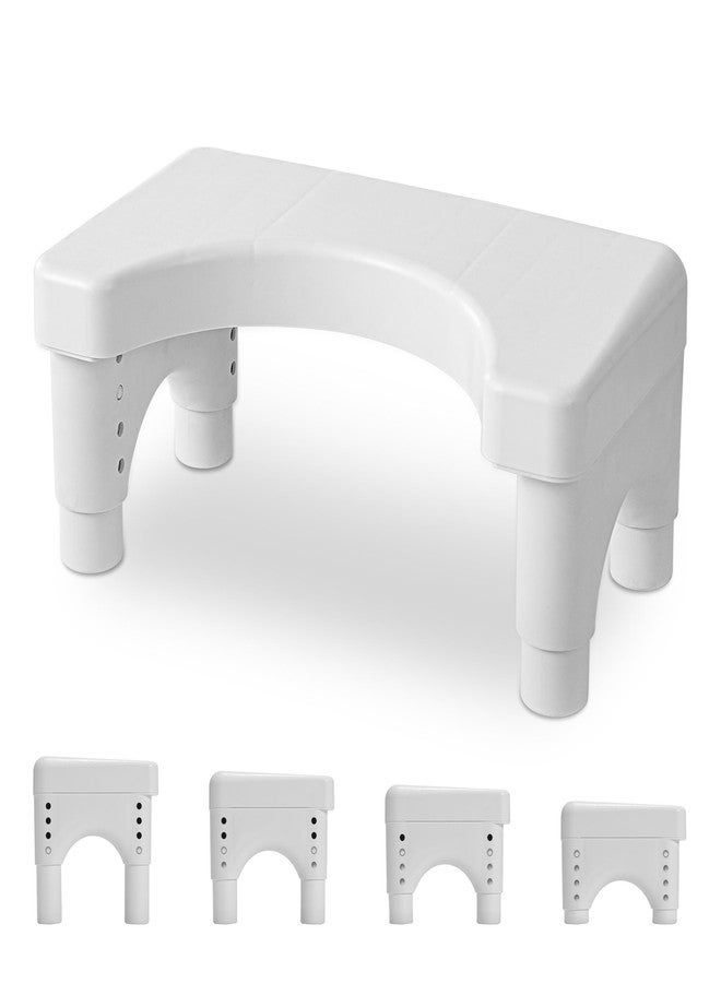 JFMkaer Poop Stool Toilet Stool White Adults for Bathroom, 5.9"" to 8.5"" Adjustable Height Toilet Stool Squat Adult - Image 1