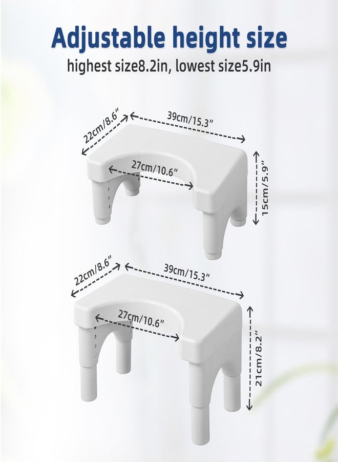 JFMkaer Poop Stool Toilet Stool White Adults for Bathroom, 5.9"" to 8.5"" Adjustable Height Toilet Stool Squat Adult - Image 3