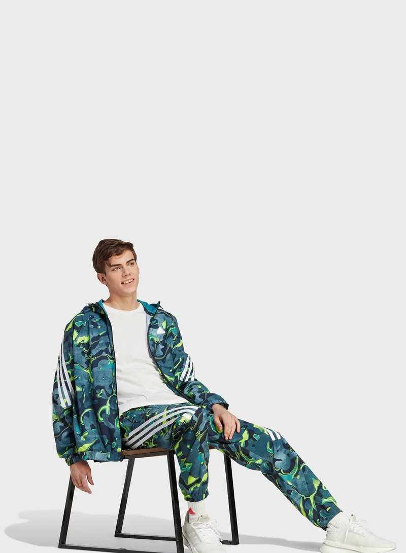 Adidas Future Icons Allover Print Full-Zip Hoodie