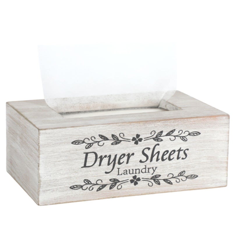 Dryer Sheet Holder Farmhouse Laundry Room Decor  Decorations and Organization  Fabric Softener Dispenser Rustic Laundry Room Addition  Elevate Your Home  8 x 5 x 3 InchesPinewoodWhite