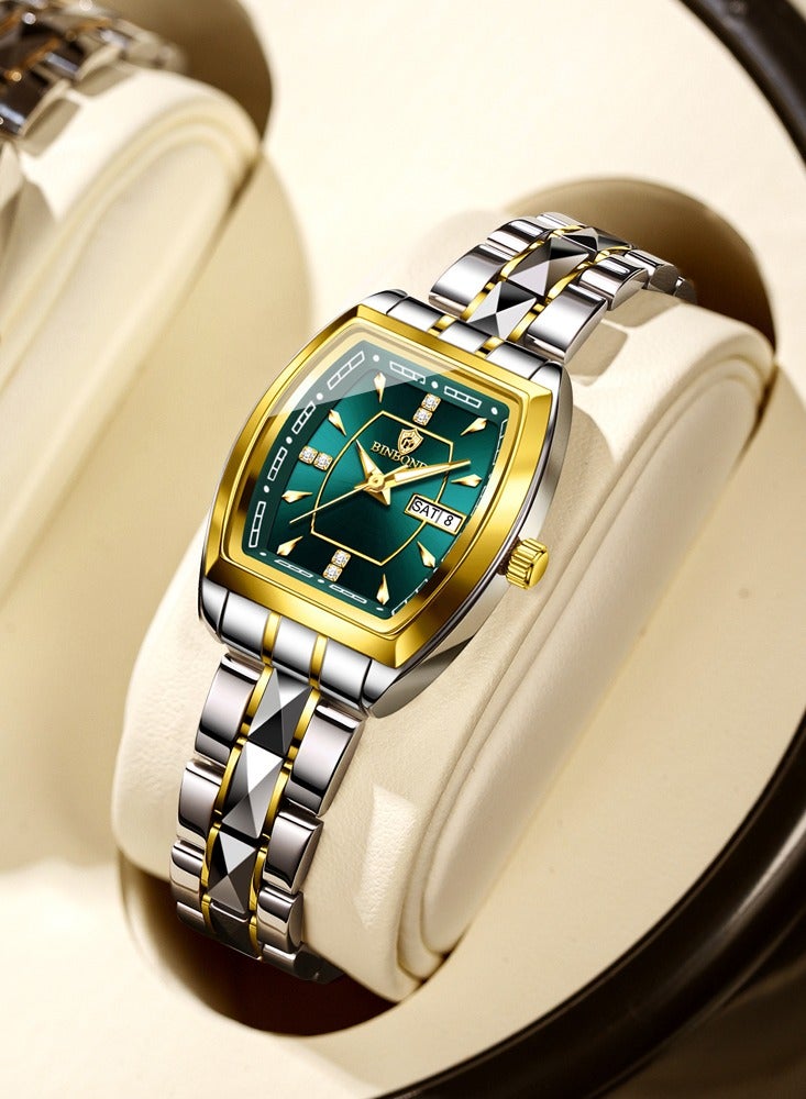 بينبوند BINBOND جديد فاخر كوارتز السيدات ووتش تونو الماس الهاتفي الفولاذ المقاوم للصدأ سوار - Image 1