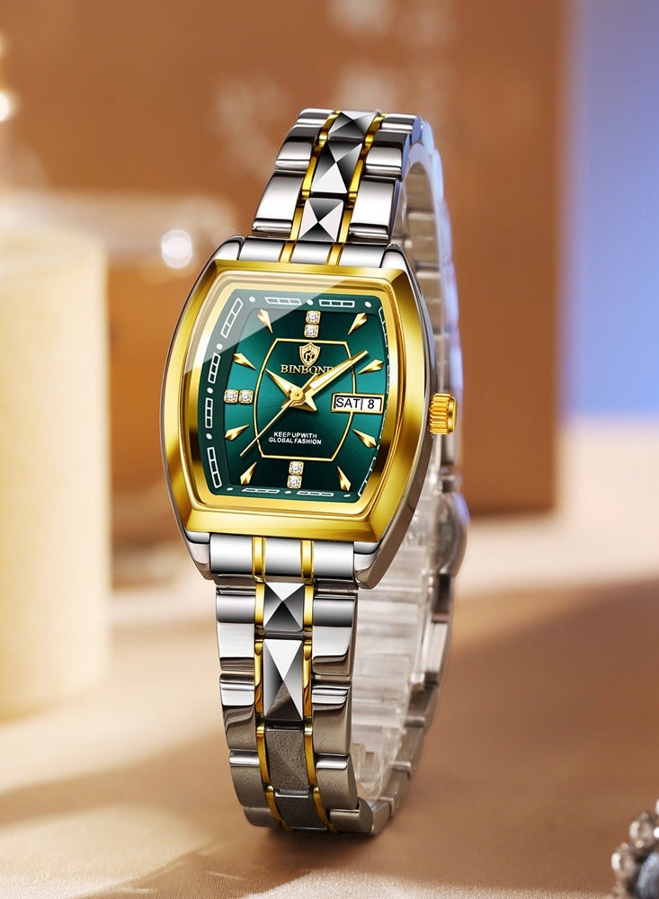بينبوند BINBOND جديد فاخر كوارتز السيدات ووتش تونو الماس الهاتفي الفولاذ المقاوم للصدأ سوار - Image 2