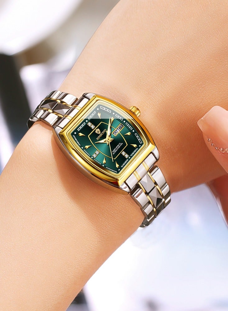 بينبوند BINBOND جديد فاخر كوارتز السيدات ووتش تونو الماس الهاتفي الفولاذ المقاوم للصدأ سوار - Image 3