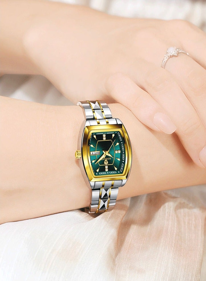 بينبوند BINBOND جديد فاخر كوارتز السيدات ووتش تونو الماس الهاتفي الفولاذ المقاوم للصدأ سوار - Image 5