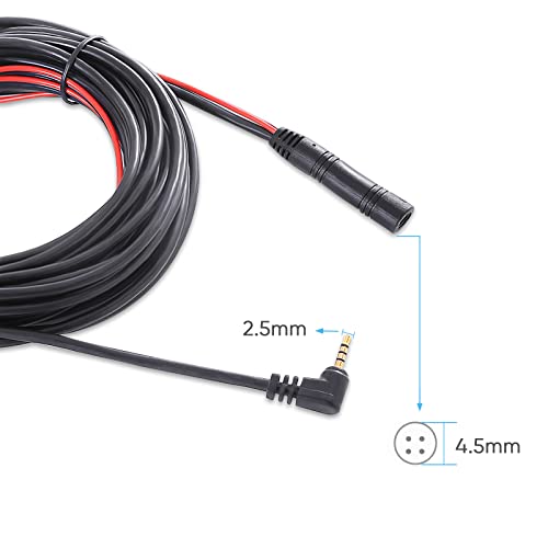 Pixelman Dash Cam Rear Camera Cable, 23 Ft 4-Pin to 2.5mm Male Plug Wire for Mirror-Mounted Rear View, Car Recorder, Reversing & Backup - Long Replacement Cable for Pickup, Trucks, RV, SUV, Bus - Image 2