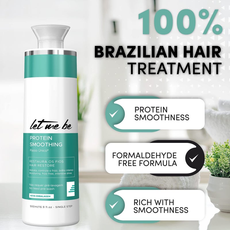 Let Me Be Hair Keratin Treatment: Brazilian Protein Smoothing, Moisturizing, Frizz-Free, & Intensive Shine in a Single Step. Effective 500ml/16.91oz for Straight, Lustrous Hair - Image 3