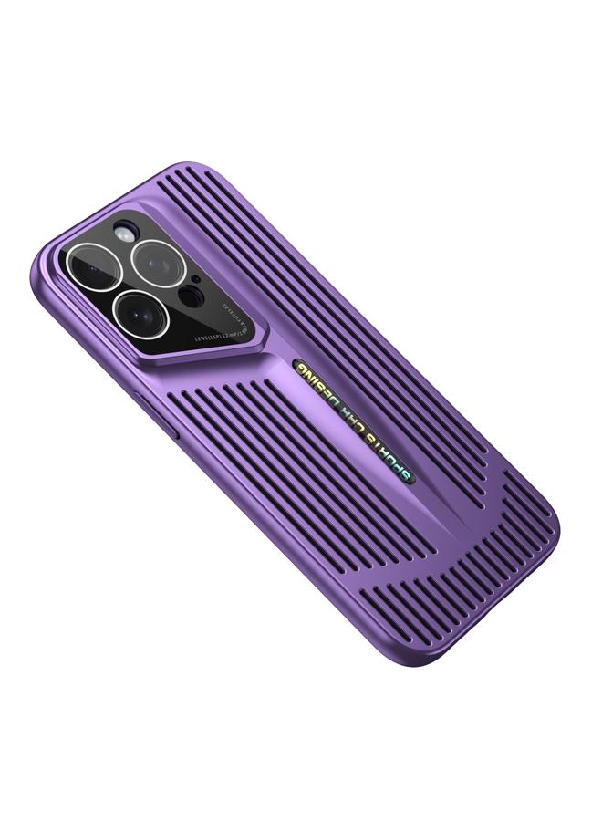 For iPhone 13 Pro Max Blade Cooling PC Full Coverage Phone Case(Dark Purple)