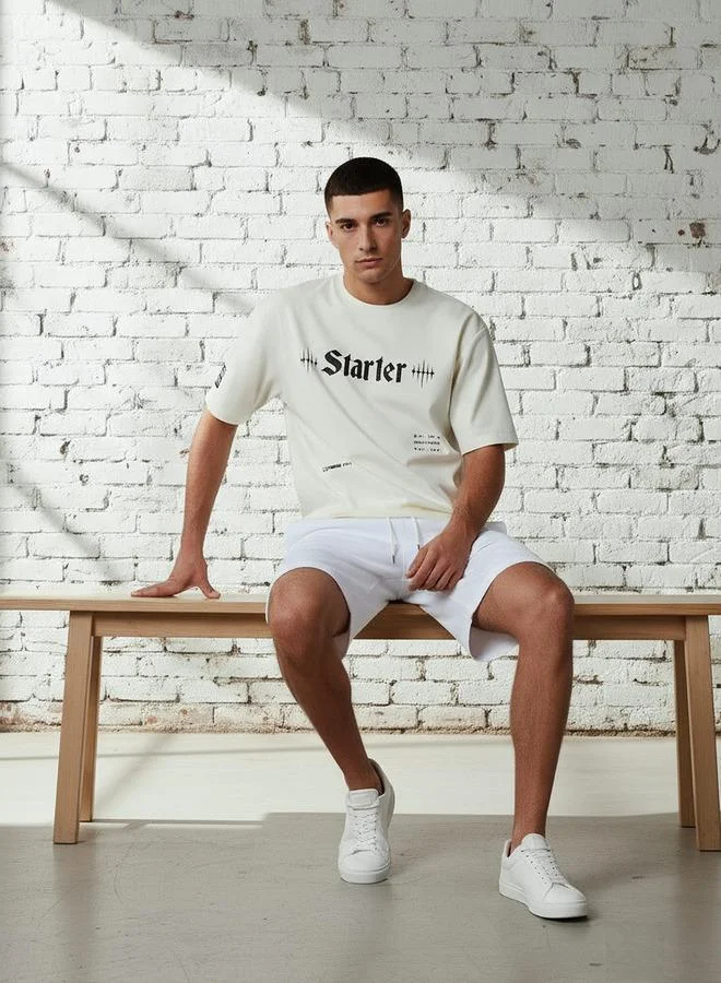 Starter  Starter Men Regular Fit Round Neck Short Sleeves Printed T-shirt for Men | Best Price UAE