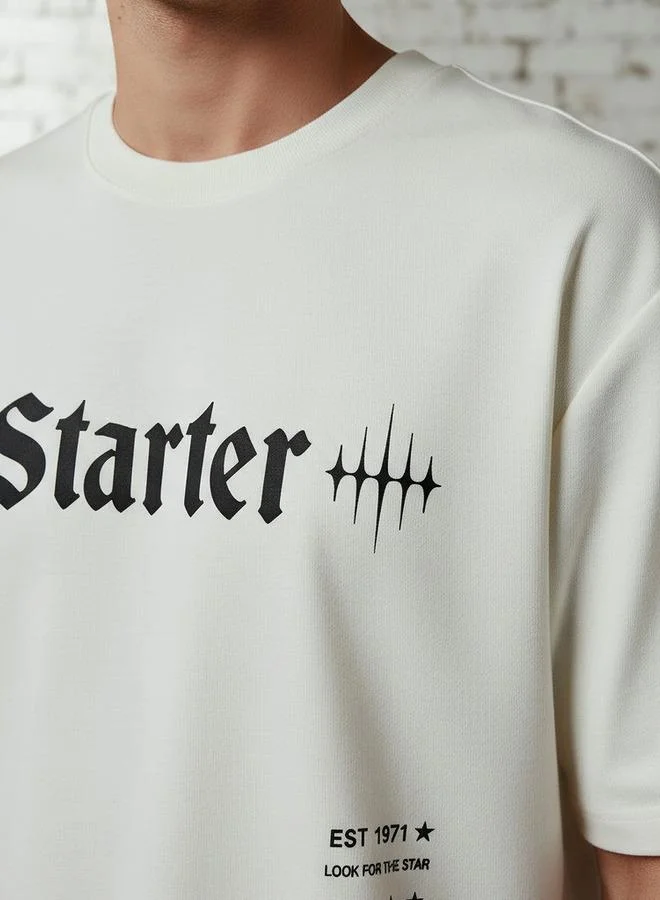 Starter  Starter Men Regular Fit Round Neck Short Sleeves Printed T-shirt for Men | Best Price UAE