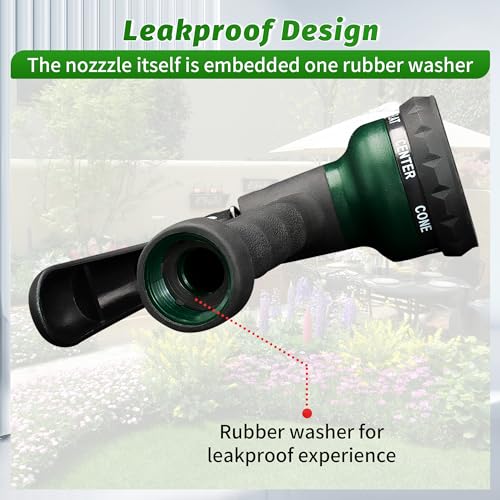 AUTOMAN Garden Hose Nozzle, Water Sprayer Nozzle with 7 Adjustable Watering Patterns,Slip Resistant Nozzle for Plants,Lawn,Washing Cars,Window Cleaning,Showering Pets & Outdoor Fun. - Image 5