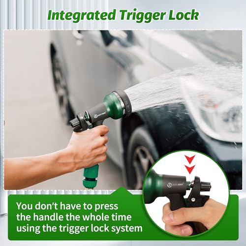 AUTOMAN Garden Hose Nozzle, Water Sprayer Nozzle with 7 Adjustable Watering Patterns,Slip Resistant Nozzle for Plants,Lawn,Washing Cars,Window Cleaning,Showering Pets & Outdoor Fun. - Image 4