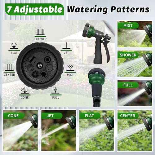 AUTOMAN Garden Hose Nozzle, Water Sprayer Nozzle with 7 Adjustable Watering Patterns,Slip Resistant Nozzle for Plants,Lawn,Washing Cars,Window Cleaning,Showering Pets & Outdoor Fun. - Image 2