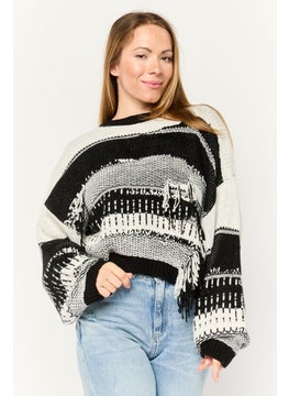 Don't Call Me Jennyfer Women Crew Neck Knitted Sweater, Multicolor  - Image 1