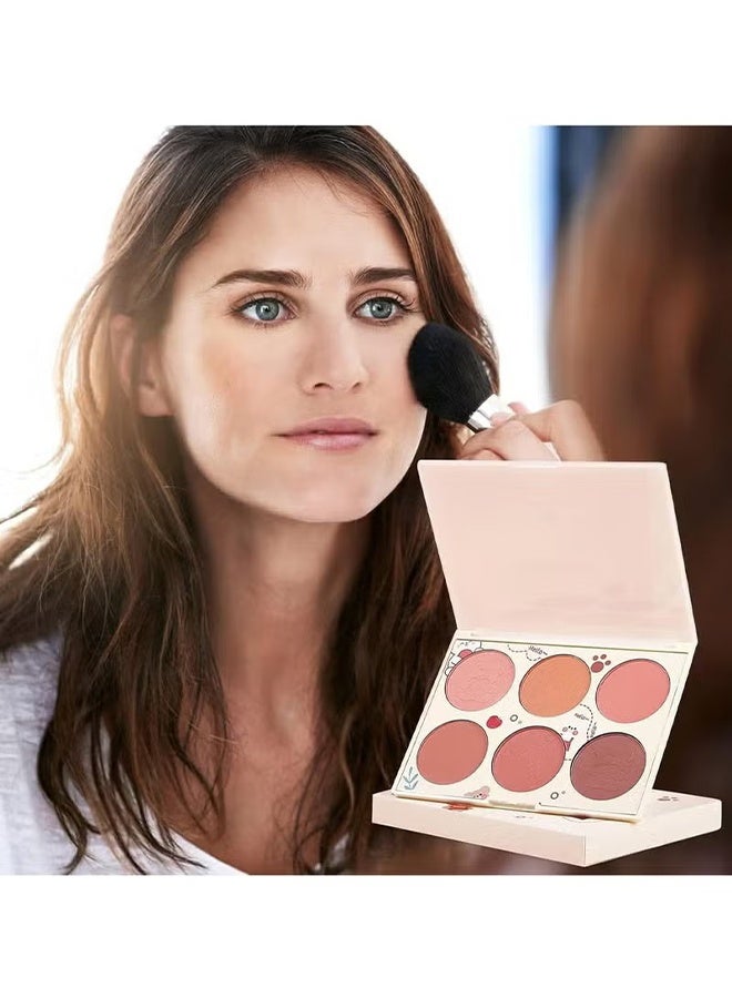 Kiss Beauty Blushes, 6 Colors Pearlescent Blushes Powder Bright Facial Blushes Profile And Highlight Blushes Facial Beauty Makeup Blushes Glow on  - Image 4