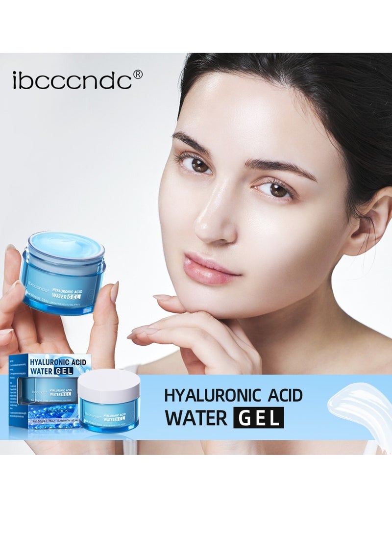 ibcccndc 50g Hyaluronic Acid Moisturizing Water Gel Moisturizing Water Gel with Hyaluronic Acid Day and Night Anti Aging Face Hydrating Firming Cream Smooth Wrinkles and Fine Lines for All Skin - Image 2