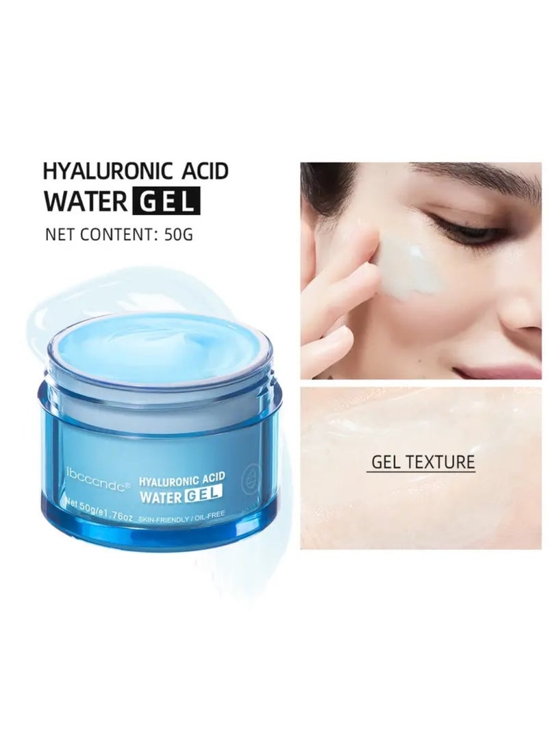 ibcccndc 50g Hyaluronic Acid Moisturizing Water Gel Moisturizing Water Gel with Hyaluronic Acid Day and Night Anti Aging Face Hydrating Firming Cream Smooth Wrinkles and Fine Lines for All Skin - Image 4