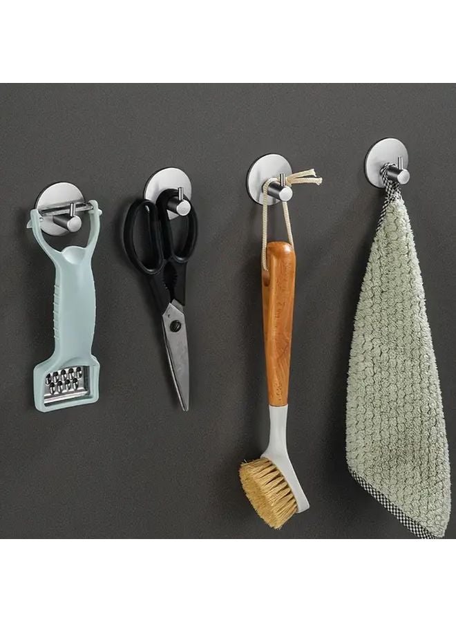 Heavy Duty Stainless Steel Wall Hooks Self Adhesive No Drill Hanging For Bathrobe Towel - Image 2
