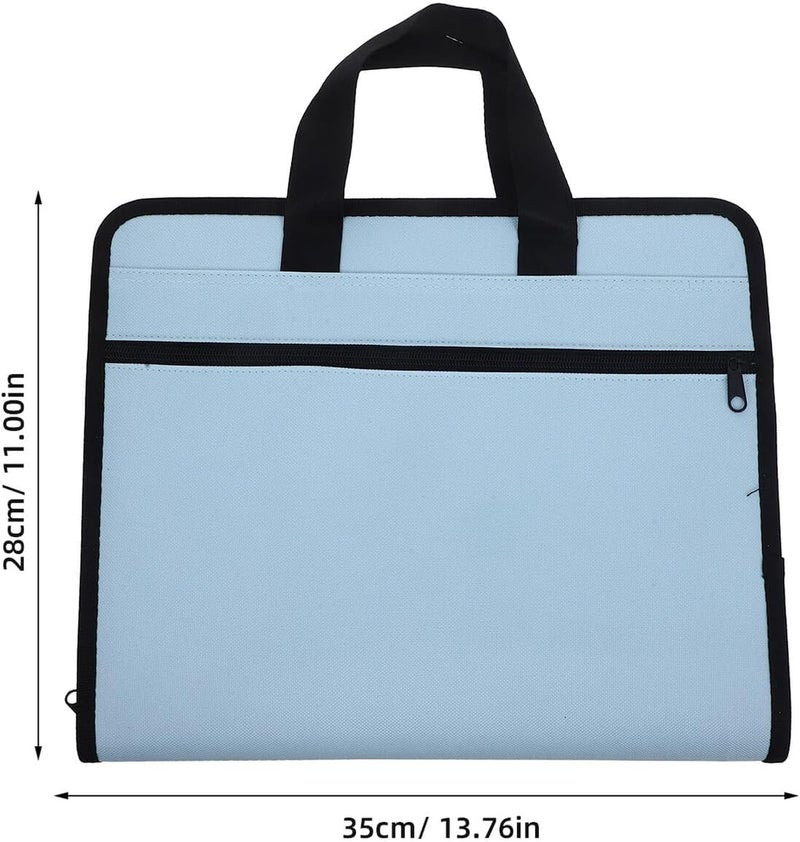 Large Capacity Accordion File Organizer Folder A4 Canvas Expanding Receipt Holder Document Organizer Office Filing Bag with Handle for School and Office Use - Image 5