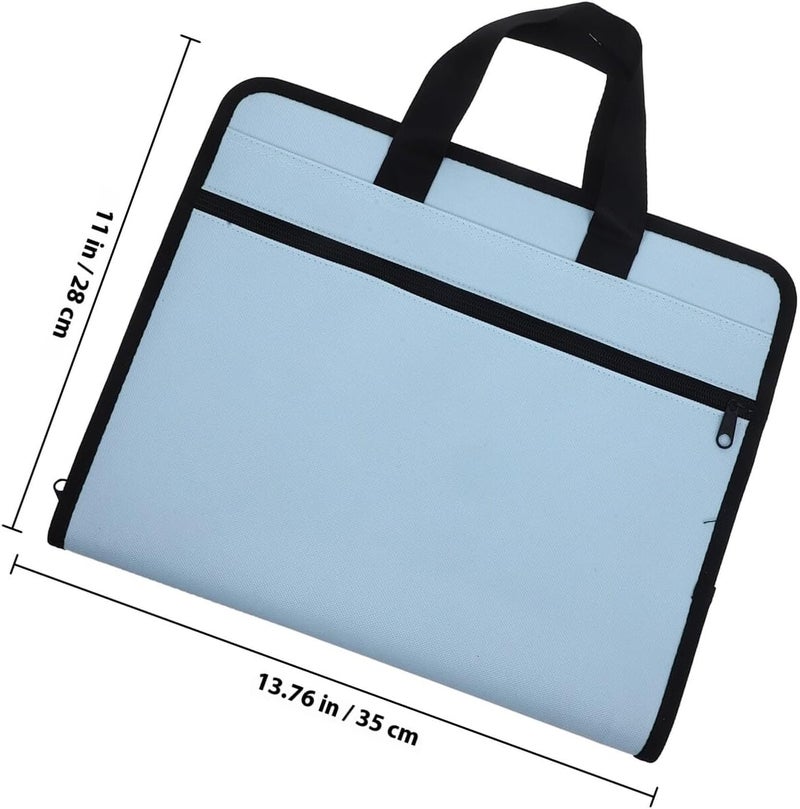 Large Capacity Accordion File Organizer Folder A4 Canvas Expanding Receipt Holder Document Organizer Office Filing Bag with Handle for School and Office Use - Image 2
