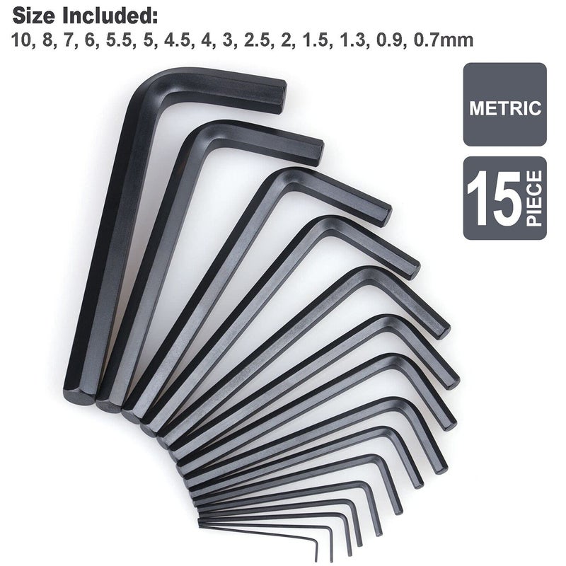 EFFICERE 30-Piece Premium Hex Key Allen Wrench Set, SAE and Metric Assortment, L Shape, Chrome Vanadium Steel, Precise and Chamfered Tips | SAE 0.028-3/8 inch, Metric 0.7-10 mm | In Storage Case - Image 3