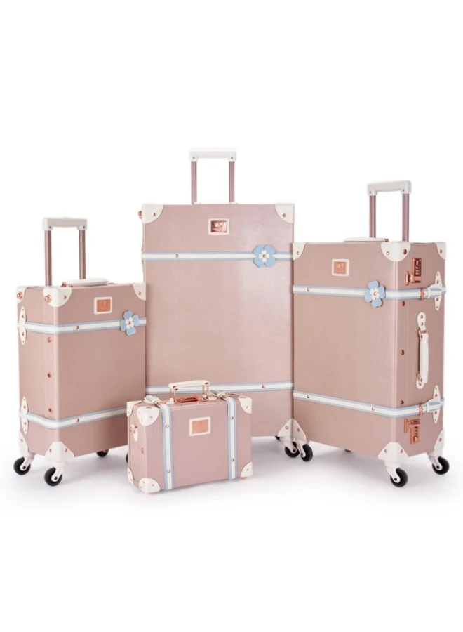 LIMRA Travel Bags Classic Leather Luggage 4 Pcs Set 28''-24''-20'''-13'''Inches