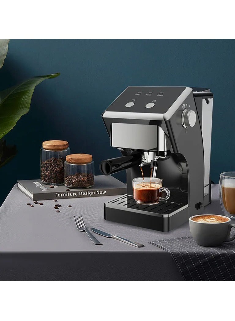 Espresso Coffee Machine 20 Bar 4in1 Multiple Hot and Cold Brew Capsule Espresso Maker For Nespresso Ground Coffee K cup Black
