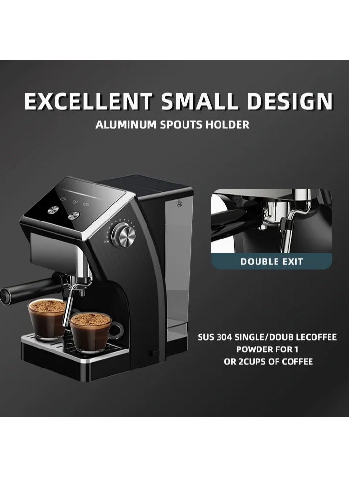 Espresso Coffee Machine 20 Bar 4in1 Multiple Hot and Cold Brew Capsule Espresso Maker For Nespresso Ground Coffee K cup Black