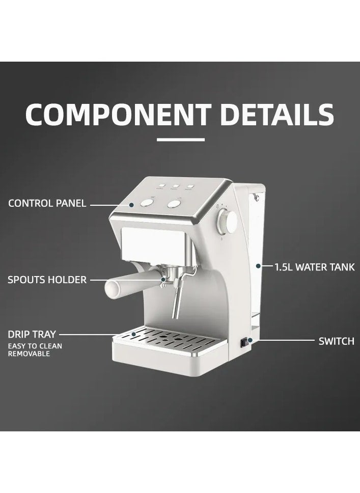 Espresso Coffee Machine 20 Bar 4in1 Multiple Hot and Cold Brew Capsule Espresso Maker For Nespresso Ground Coffee K cup Black