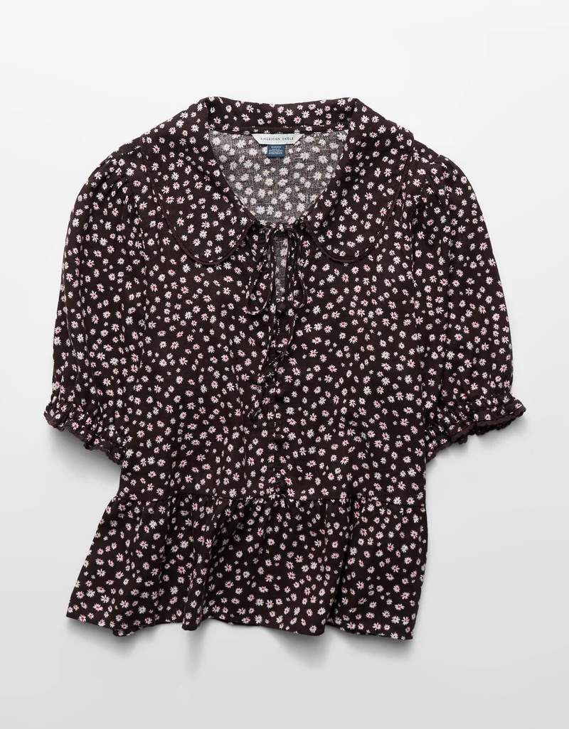American Eagle  AE Puff Sleeve Top for Women | Best Price UAE