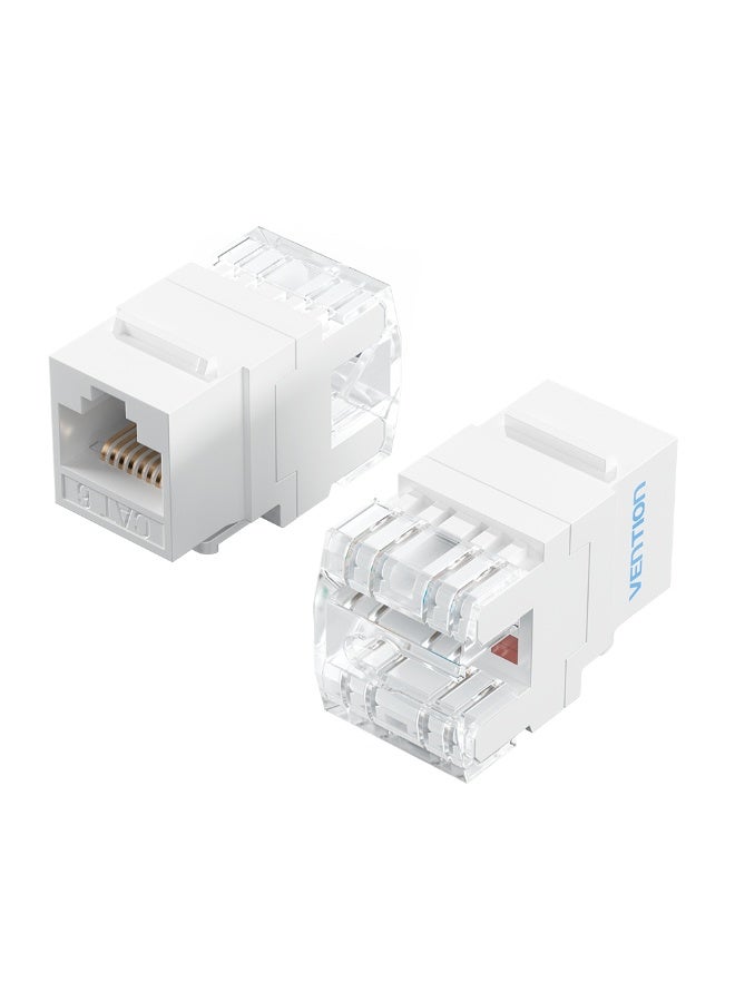 VENTION Cat6 Unshielded 180-Degree Keystone Jack White Model # IRHW0 - Image 1
