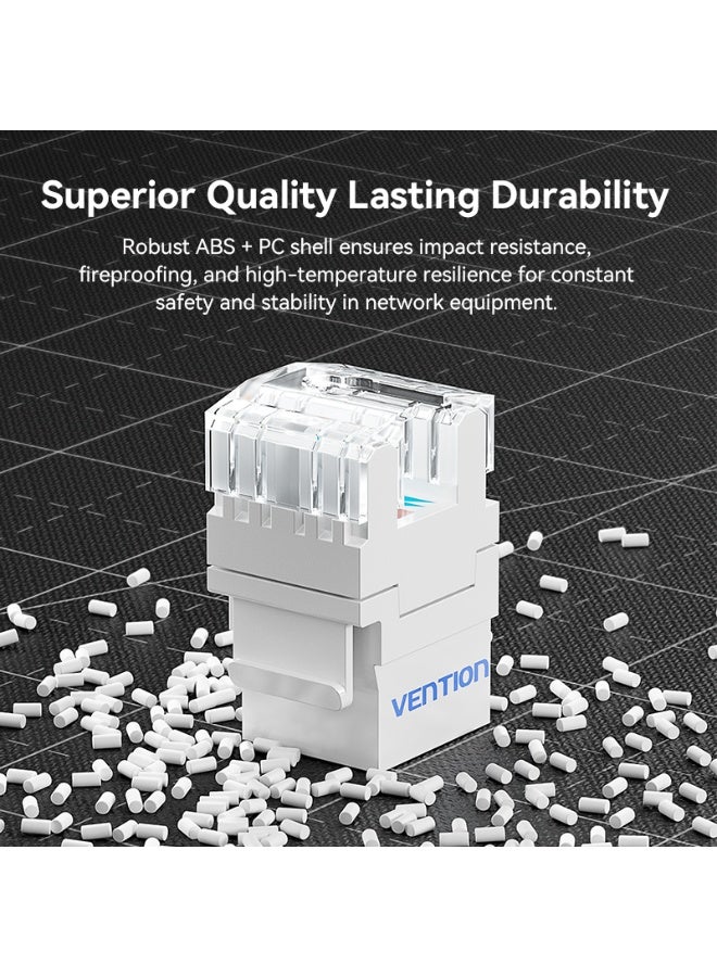 VENTION Cat6 Unshielded 180-Degree Keystone Jack White Model # IRHW0 - Image 4