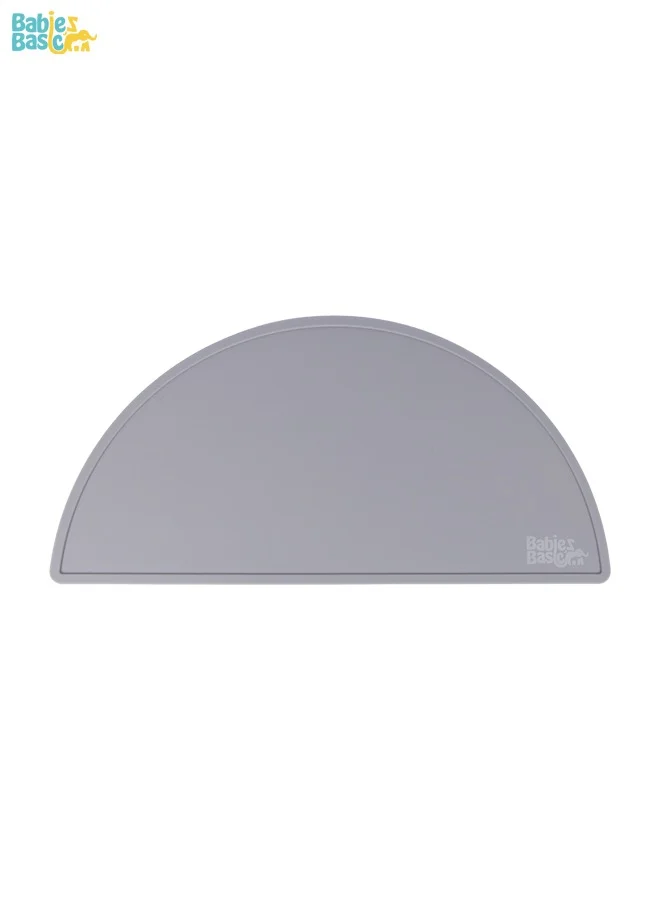 Babies Basic Silicone Placemat For Kids, Bpa Free, Phthalate Free, Non-Slip Design, Easy To Clean - Grey