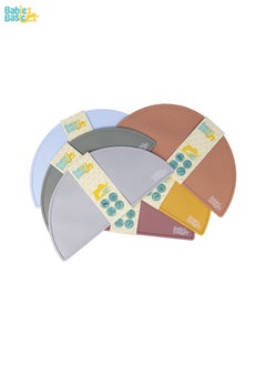 Babies Basic Silicone Placemat For Kids, Bpa Free, Phthalate Free, Non-Slip Design, Easy To Clean - Grey  - Image 2