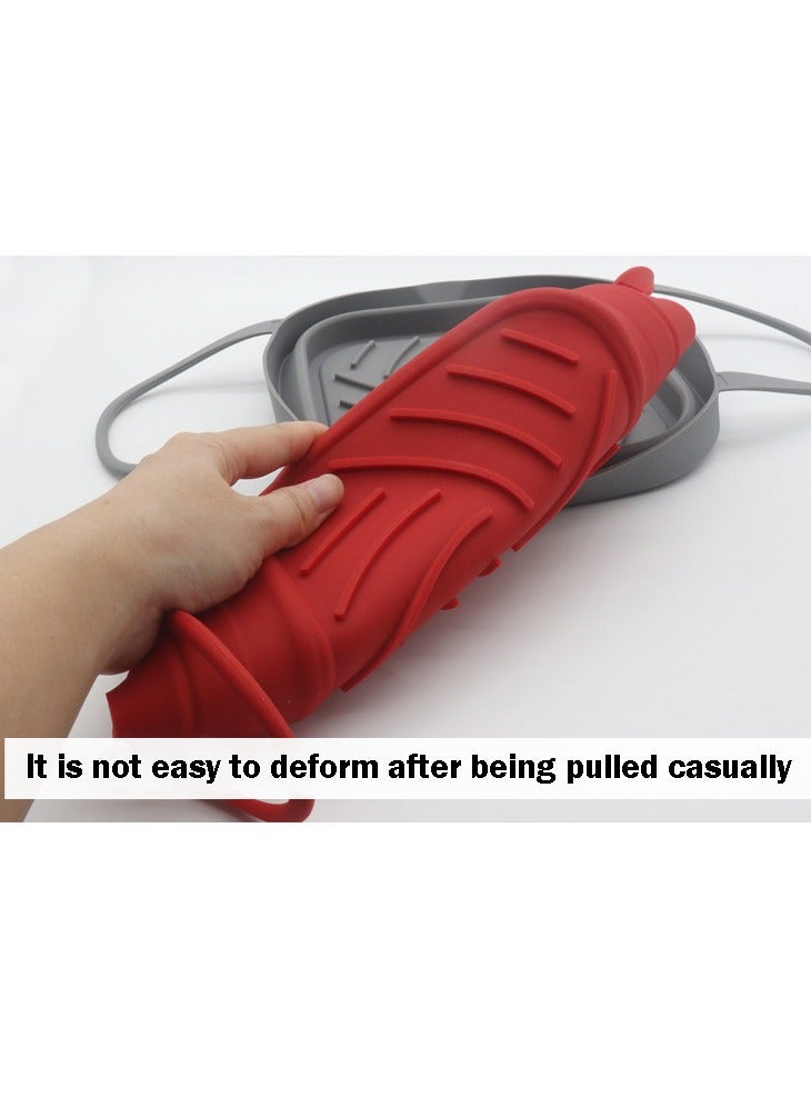 بطانات سيليكون المقلاة الهوائية، 8.3 بوصة قابلة لإعادة الاستخدام، قابلة للطي، سهلة التنظيف، رمادي - Image 4