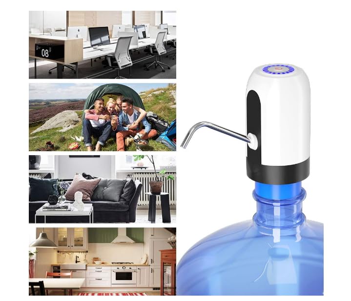 Stainless Steel Electric Water Bottle Pump USB Charging Automatic Drinking Water Dispenser Battery Life for Universal 25 Gallon Bottle for Home Office TravelPack of 17  - Image 2