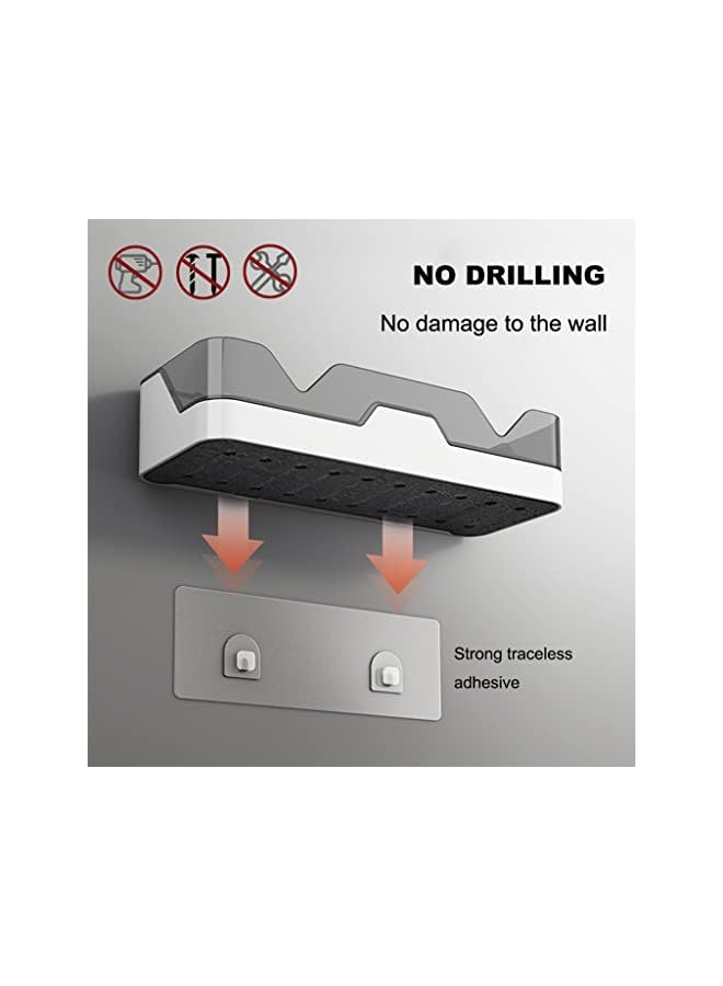 PROMASS رف دش لاصق للحمام: منظم حمام ممتاز مثبت على الحائط - منظم زاوية دش بدون حفر - رف تخزين مطور مقاوم للصدأ للحمام - عبوة واحدة - Image 2
