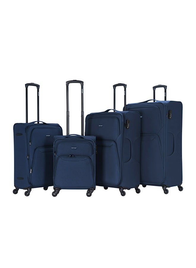 VIPTOUR 4-Piece Fabric Softside Luggage Set with 360° Spinner Wheels & Number Lock – Durable Polyester Travel Trolley Bag (20’’ / 24’’ / 28’’ / 32’’) - NAVY - Image 1