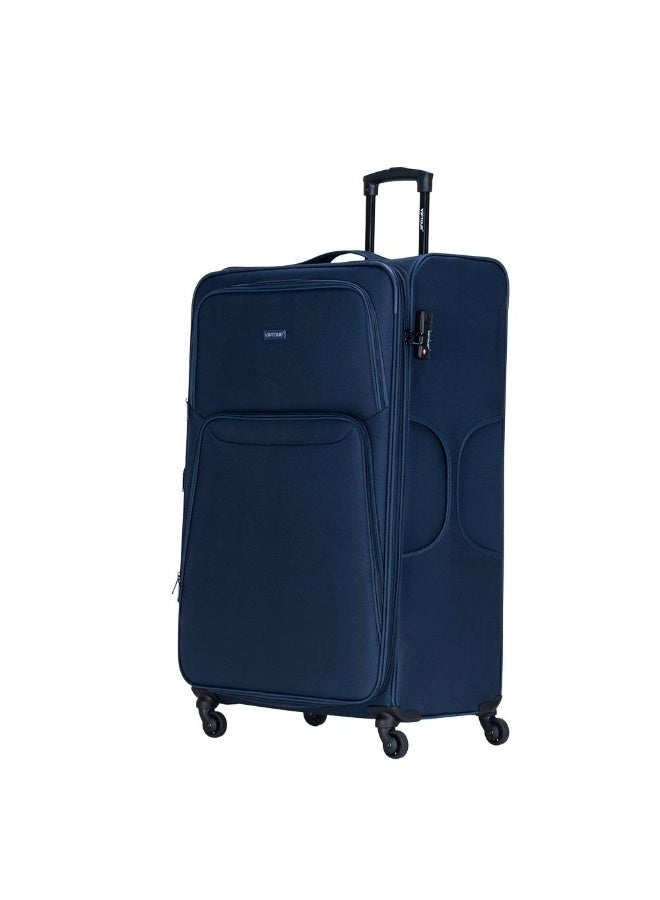 VIPTOUR 4-Piece Fabric Softside Luggage Set with 360° Spinner Wheels & Number Lock – Durable Polyester Travel Trolley Bag (20’’ / 24’’ / 28’’ / 32’’) - NAVY - Image 4