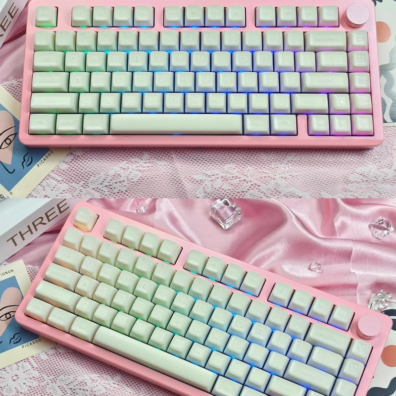 Sumgsn 142 Keys White Jade Keycaps Doubleshot SA Keycap Set Fit for 61/64/87/104/108 Cherry Mx Switches Mechanical Keyboard - Image 5