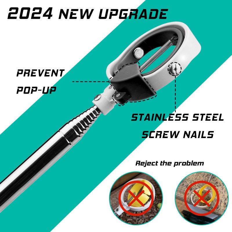 prowithlin أداة استرجاع كرات الجولف، أداة استرجاع كرات الجولف القابلة للتمديد للماء مع رأس جاهز للإفراج الربيعي، أداة استرجاع الكرات للجولف مع مشبك قفل، أداة التقاط، ملحقات الجولف هدية للجولف للرجال (أزرق، 9 أقدام) - Image 3