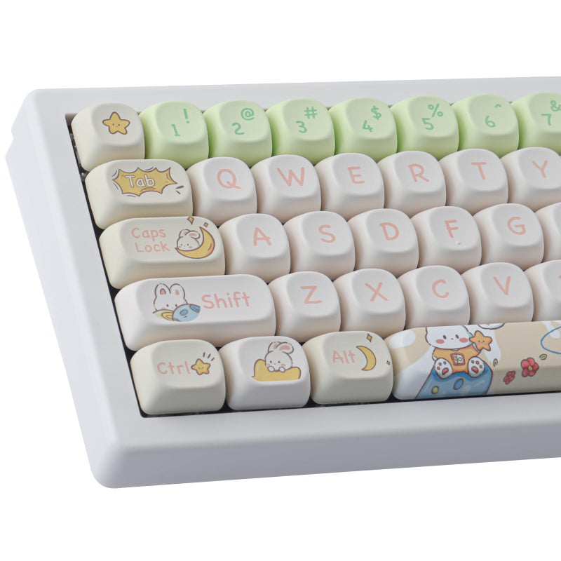 TYRIXKI Custom Keycaps Set 143 PBT MOA Profile Keycaps for Cherry Gateron MX Switches Mac Windows PC Keyboard