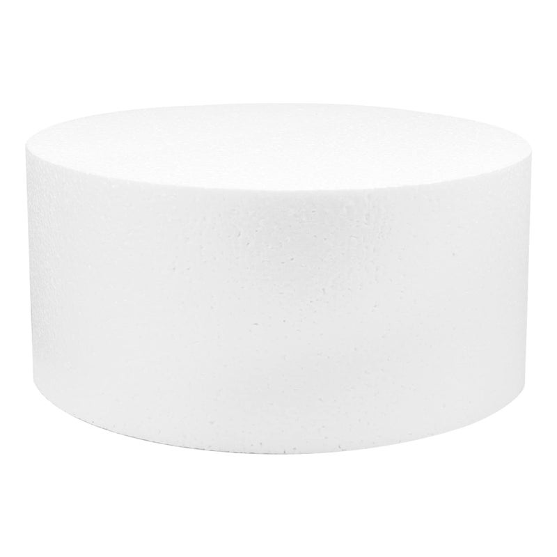 O'CREME Polystyrene Dummy Cake Decorating Display for Baked Goods Bakery Supplies Round Shape (8â€ Diameter x 5â€ High) - Image 1