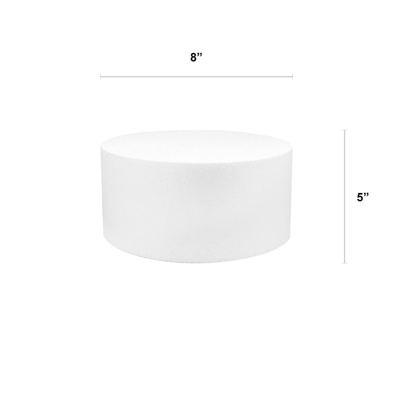 O'CREME Polystyrene Dummy Cake Decorating Display for Baked Goods Bakery Supplies Round Shape (8â€ Diameter x 5â€ High) - Image 2