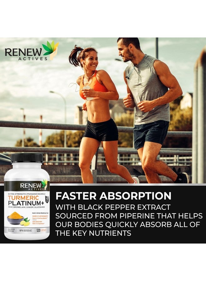 Renew Actives Turmeric Platinum 1350MG per 3 Capsules with Black Pepper & Ginger - Antioxidant, Liver & Digestive Support - Reduces Inflammation & Boosts Immunity - Made in Canada - 120 Capsules - Image 3
