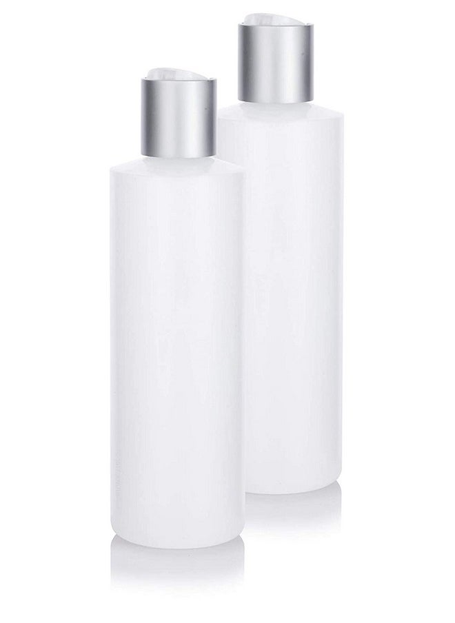 JUVITUS JUVITUS Clear Natural Refillable Plastic Squeeze Empty Bottle Containers with Disc Cap - 8 oz (2 Pack)  - Image 1