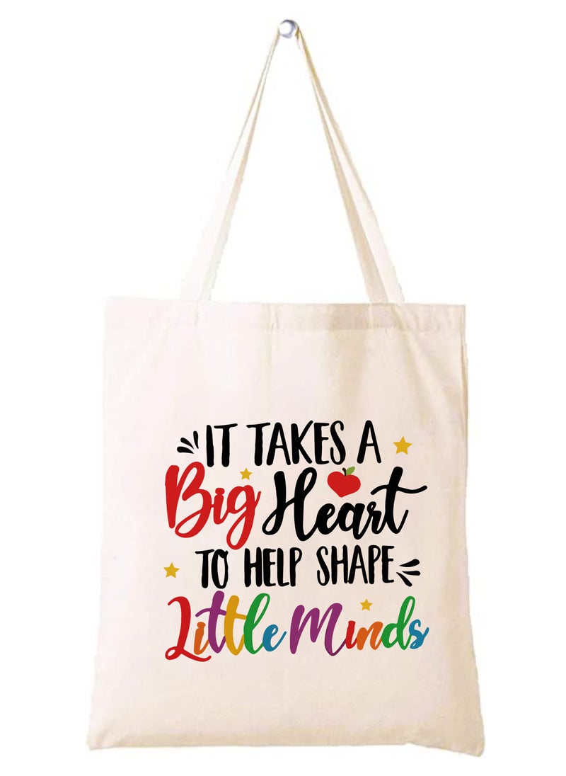 Generic Teacher's day Gift Cotton Bag with Funny Design - Reusable Canvas Tote Bag - Eco Friendly - Lightweight - Grocery Shopping Bag - Gifts for Teacher - School - Office - Travel  - Image 1