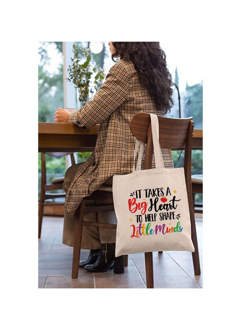 Generic Teacher's day Gift Cotton Bag with Funny Design - Reusable Canvas Tote Bag - Eco Friendly - Lightweight - Grocery Shopping Bag - Gifts for Teacher - School - Office - Travel  - Image 3